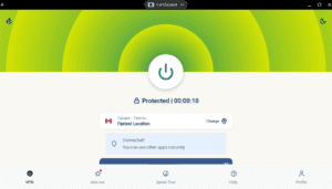 ExpressVPN connected to a server in Canada