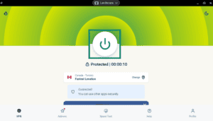 ExpressVPN connected screen showing the disconnect button