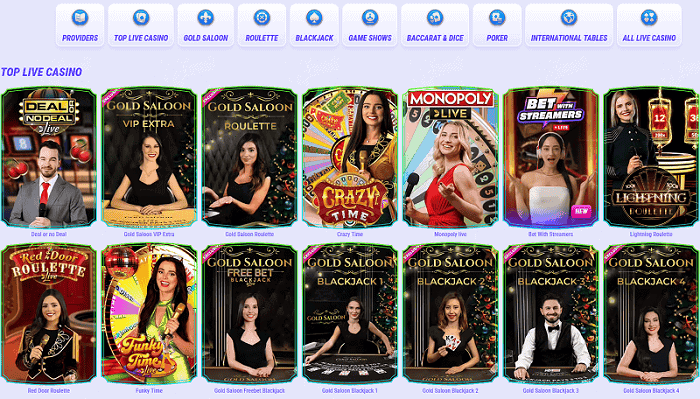 Play live casino games! 
