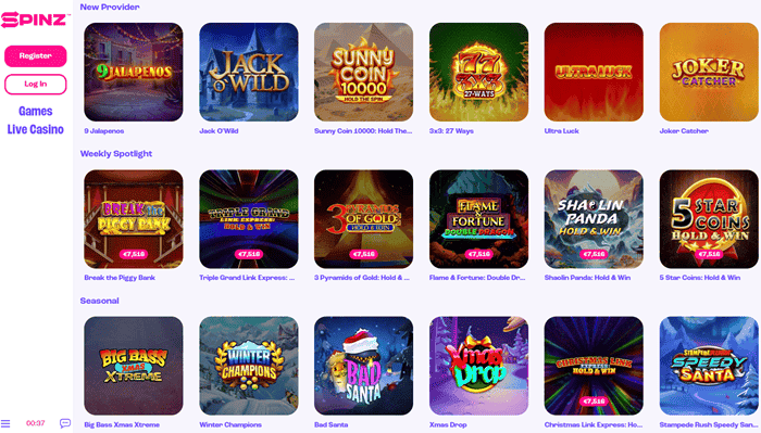Spinz Casino Gratis Spins and Bonus Code 