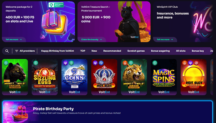 Play the best online slots, jackpots and live casino games at WinSpirit! 