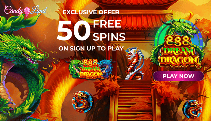 Candyland 50 gratis spins on 888 Dream Dragon