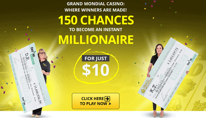 Grand Mondial Casino 150 free spins on Mega Money Wheel 