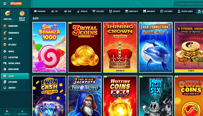 Play the best online slots, jackpot games, and live casino at Golisimo 