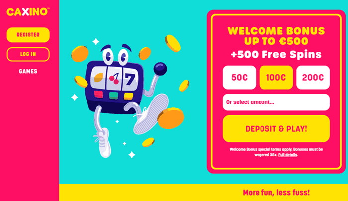 Get 100 free spins and 100% bonus on your first deposit at Caxino! 