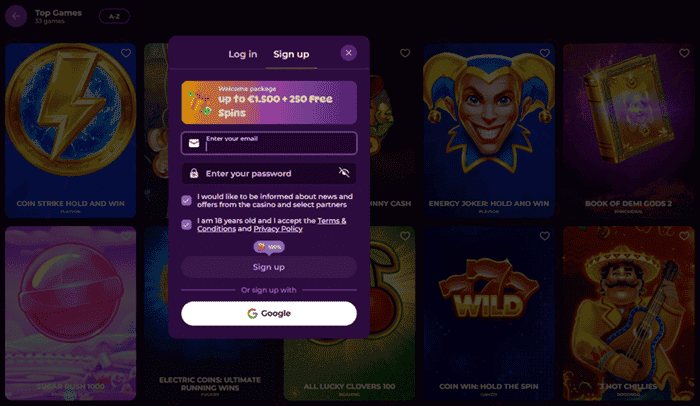 Sign Up Form and Login Site at Spinania.com 