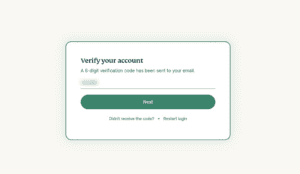 ExpressVPN "Verify your account" card prompt with a text input field for entering a 6-digit verification code.