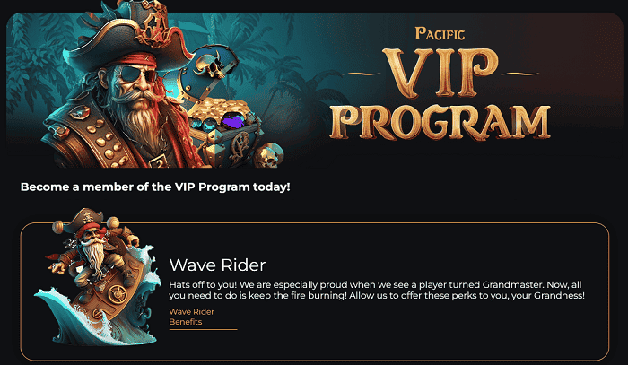 Pacific Spins Casino VIP Program 