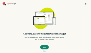 The ExpressKeys setup page, displaying the option to move to the next page.