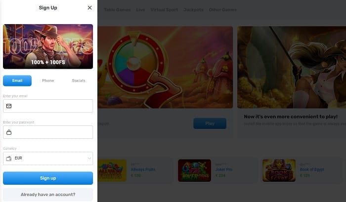Create your gaming account