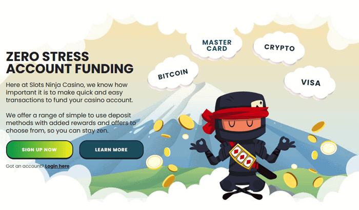 Slots Ninja Bitcoin Casino and FIAT Banking 