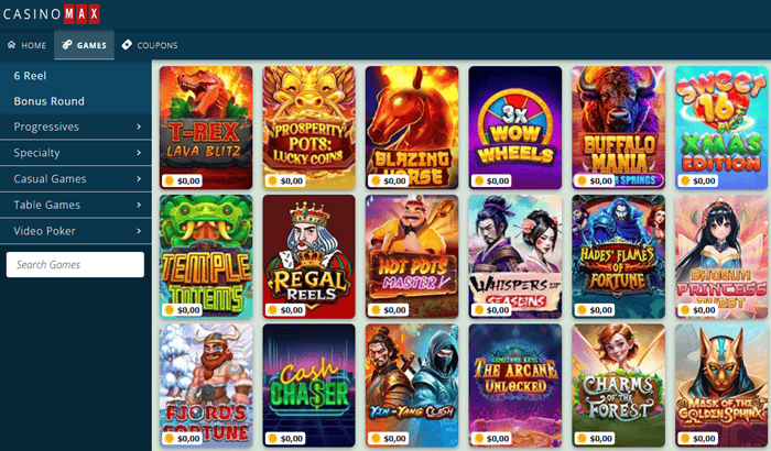 CasinoMax Online Slots and Table Games by RTG Software 
