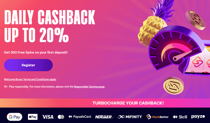 Speedz Welcome Offer: 300 Spins and Cashback 