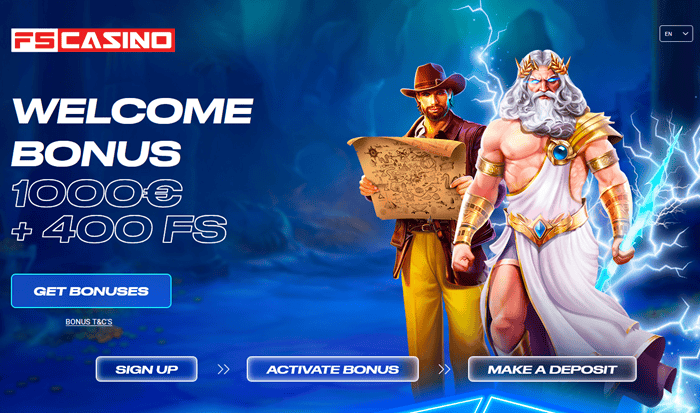 Claim 1000 EUR welcome bonus and 400 free spins at FS Casino Online 