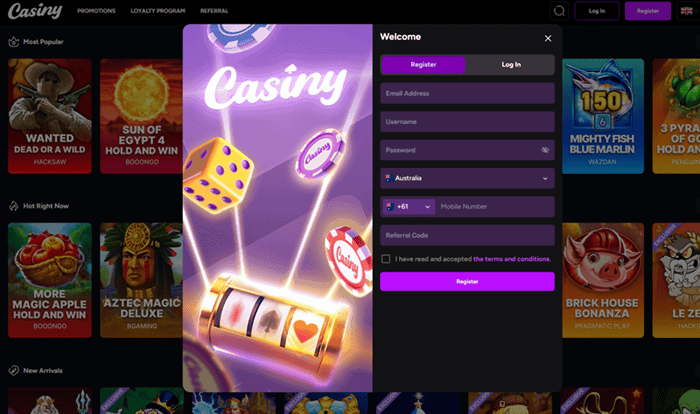 Casiny Casino Welcome Bonus Pack 