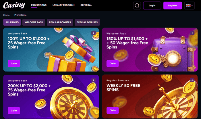 Casiny Bonus Code for Free Spins 