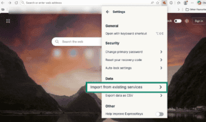 ExpressKeys import from existing services settings.