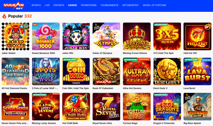 VulkanBet Casino Games and Sports Betting 