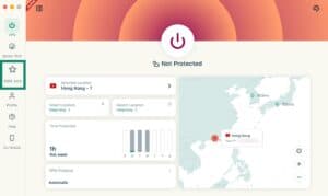 Screenshot of the ExpressVPN desktop app, highlighting the Add-ons tab