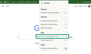 ExpressKeys browser extension import from existing services.