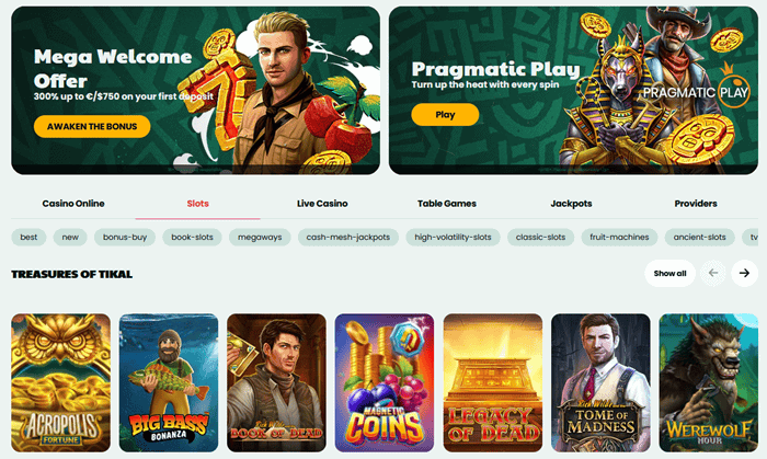 Claim Tikal Casino Welcome Bonus and Promotions 
