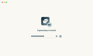 ExpressKeys unlock screen with a field to enter the vault password.