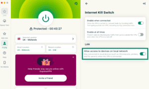 LAN settings on ExpressVPN macOS app.