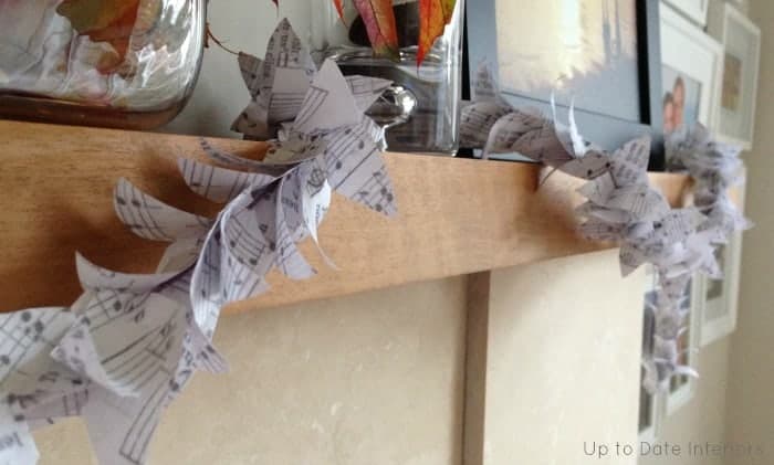 garland made from sheet music
