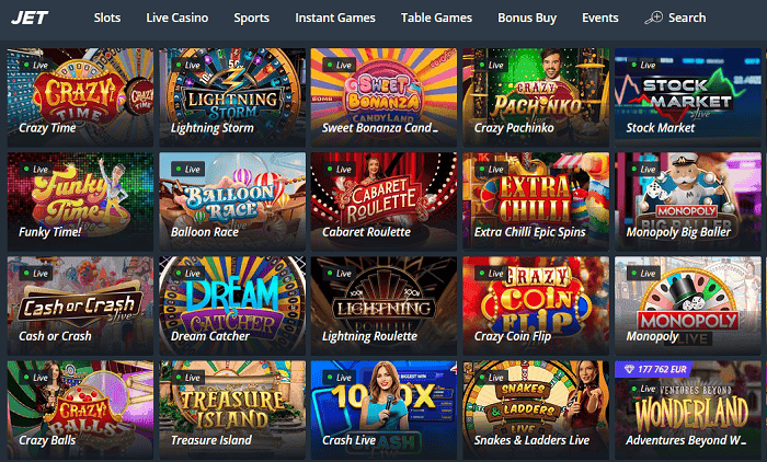 JET Casino Game Shows 