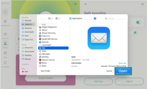 Add Mail app to split tunneling on ExpressVPN macOS app.