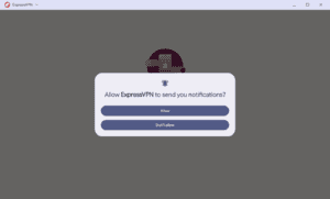 System notification permission popup prompt, with the "Allow" and "Don't allow" action buttons highlighted.