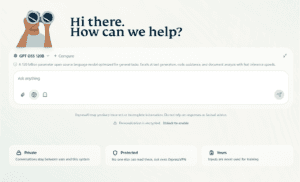 Screenshot of the ExpressAI chat window with web search enabled.