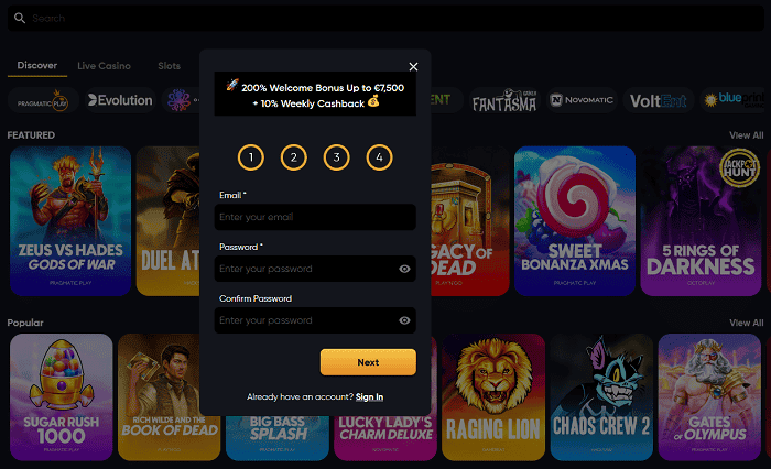 Register an Get Free Spins! 