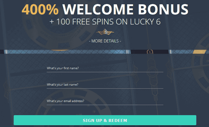 Get a 400% bonus and 100 free spins on your first deposit to Roaring 21 Casino! 