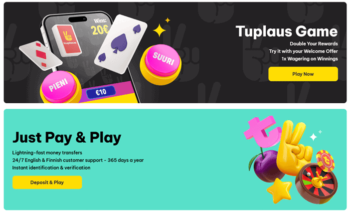Tuplaus Casino Games and Software Providers 
