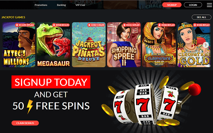 Play 50 free spins - no deposit required! 