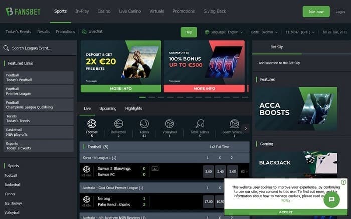 Fansbet.com Free Bets