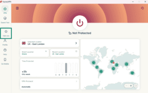 Add-ons tab selected in ExpressVPN app sidebar