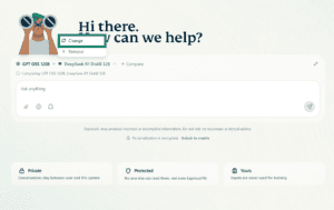 Screenshot of a menu above the chat window showing the options Change and Remove. An arrow points to the Change option.