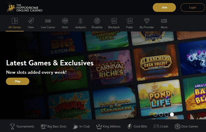 Hippodrome Online New Games and Bonuses 