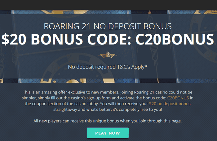 Roaring 21 Casino $20 Bonus Code: C20BONUS 