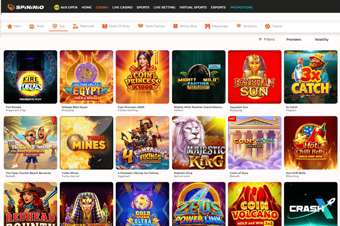 Spininio Casino Games and Jackpot Slots 