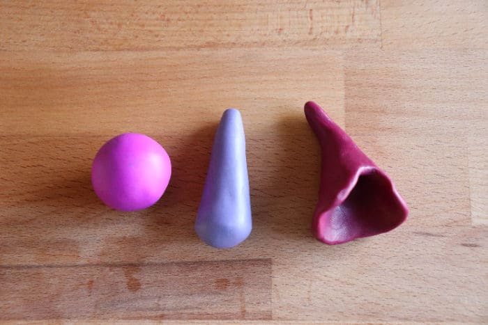 Steps for making a clay hat for the gnome.