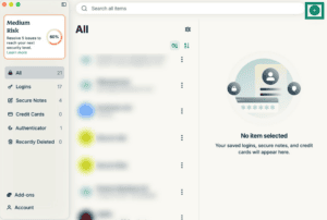 The plus button on the main screen of the ExpressKeys app for macOS highlighted.