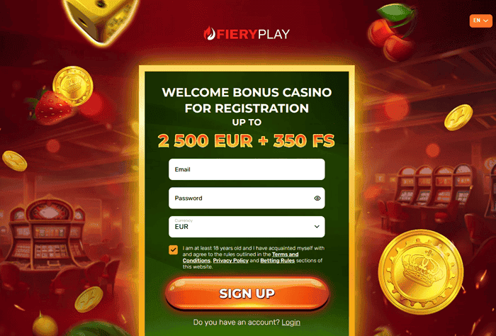 FieryPlay Sign Up Welcome Bonus 