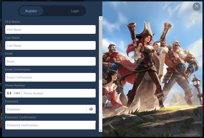 Register and log in to your Jazz Casino account 