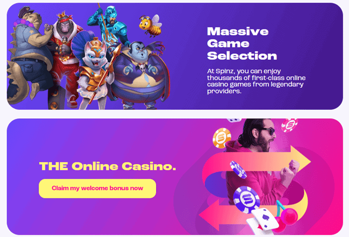 Spinz Casino Games and Live Casino 