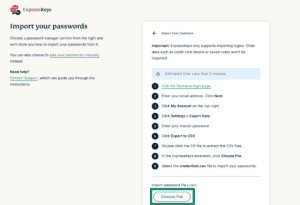 Import data from LastPass to ExpressKeys.