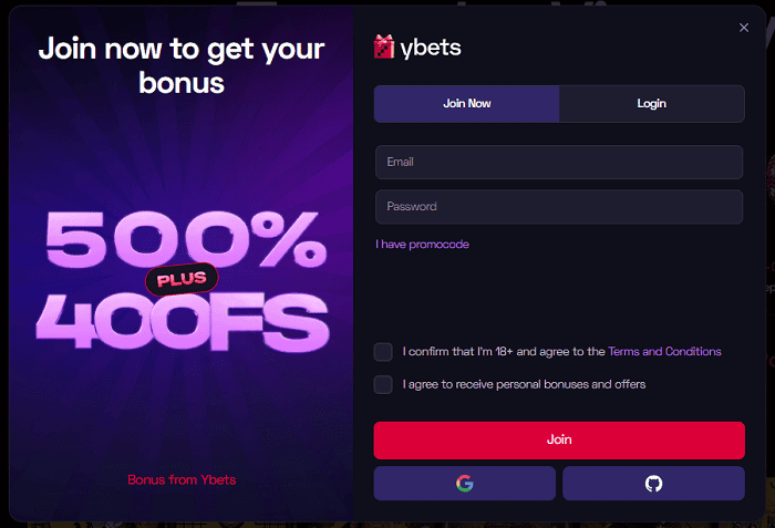 Open Your YBets Casino 