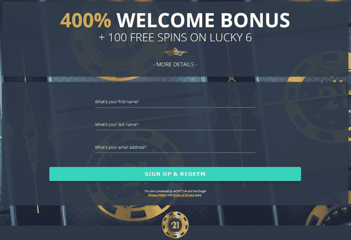 Roaring21 400% Bonus and 100 Free Spins 